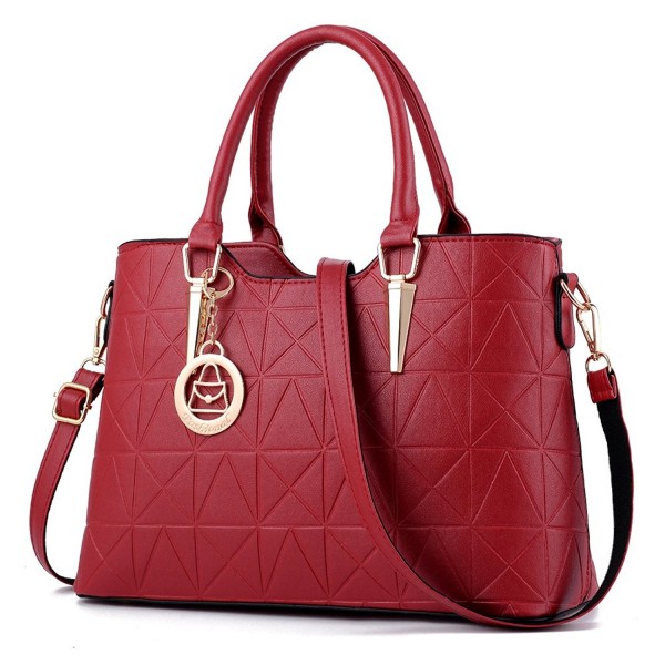 Triangle Shoulder Hardware Crossbody Burgundy