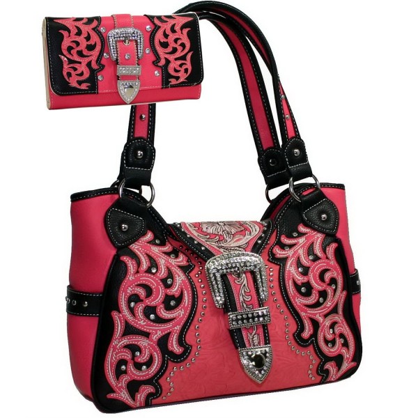 New Arrival Floral Embossed Handbags Crossbody Bags for Women Leather Satchel Purse by Jack&Chris