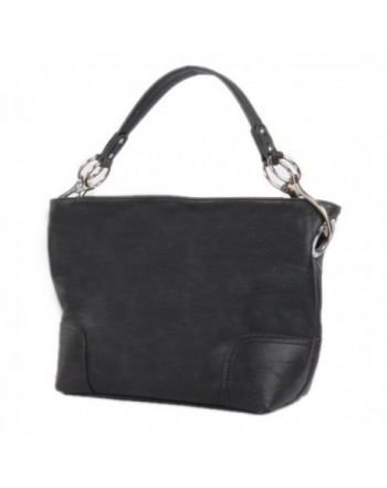 Womens Shoulder Hobo Clasps Black