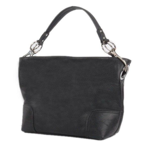 Womens Shoulder Hobo Clasps Black