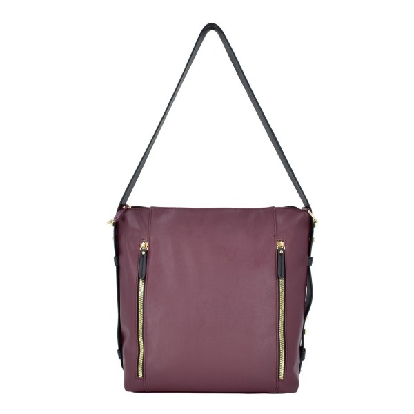Handbag Leather Shoulder Capacity Burgundy