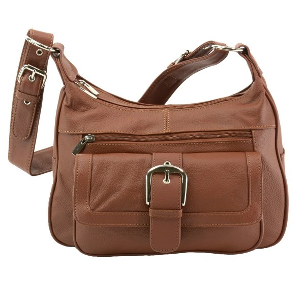 Genuine Leather Shoulder Organizer Handbag