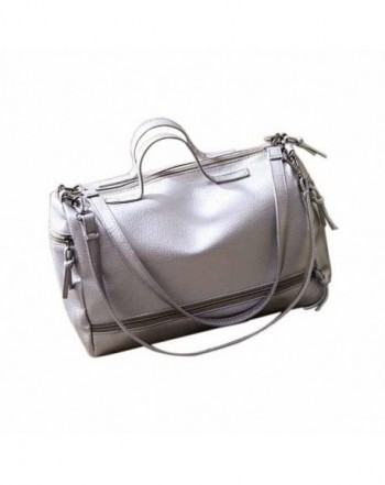 Fashion Women Leather Handbag Shoulder Hobo Handbags - Silver - CY12KPVK6JF