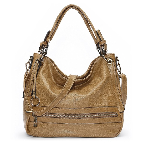 Front Zipper Hobo Style Handbags for Women Shoulder Bag - Khaki ...