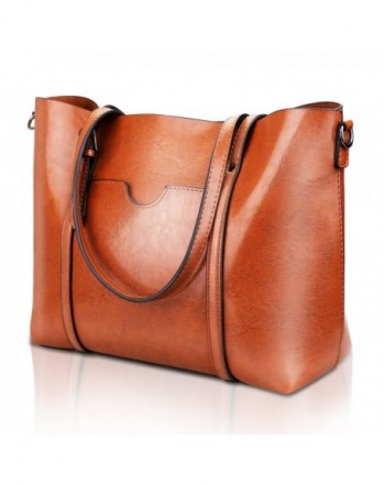 Satchel Handbags Shoulder Greased Leather