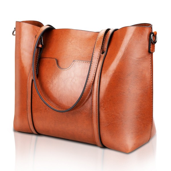 Satchel Handbags Shoulder Greased Leather