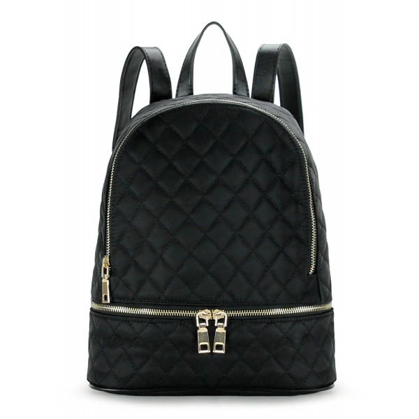 Fashionable Small Duo Zip Backpack H2009 - Black B - CC182K3LL4K