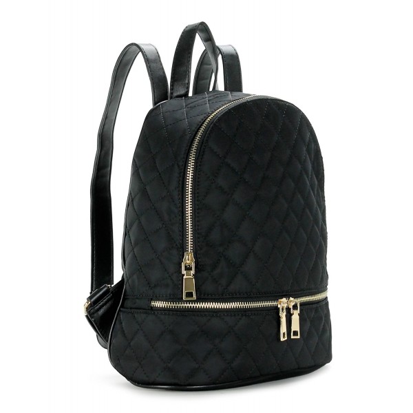 Fashionable Small Duo Zip Backpack H2009 - Black B - CC182K3LL4K