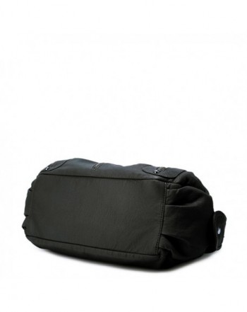 Scarleton 3 Front Zipper Washed Shoulder Bag H1292 - Black - CH11GR7X82J