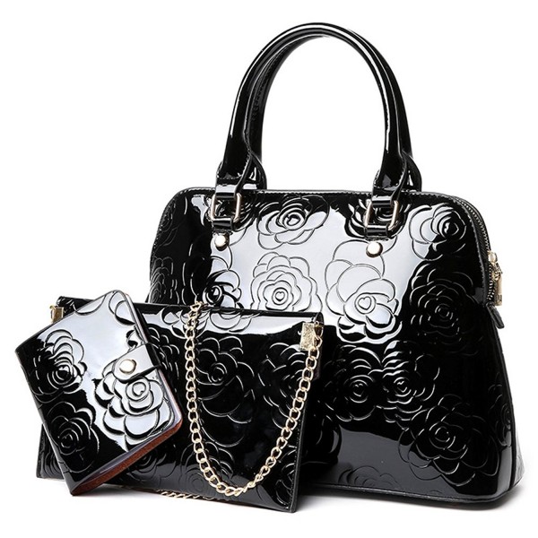 QZUnique Womens Patent Leather Satchel QZUnique Womens Patent Leather Satchel