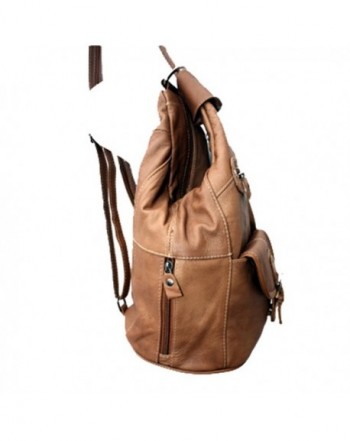 Womens Leather Convertible 7 Pocket Medium Size Tear Drop Sling Backpack Purse Shoulder Bag ...
