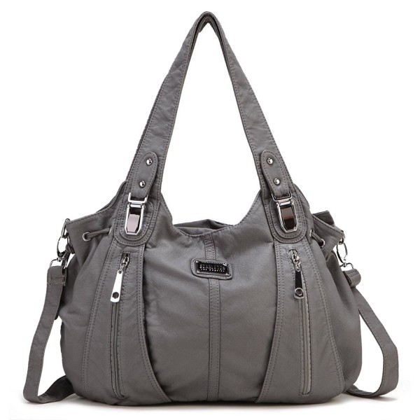 Center Zip Shoulder Bag H1474 - Ash - CO11IAWVE8N