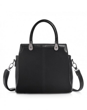 Handle Satchel Handbags Leather Tote Bag for Women - Black - CF17WX5I69U