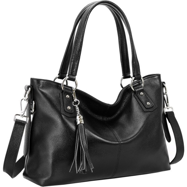 On Clearance! Women Leather Top Handle Handbags Shoulder Bags Tote Satchel Crossbody Bag - Black ...