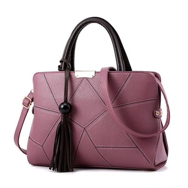Women's Top Handle Handbags Satchel Tote Purse - Purple - C51868HO98O