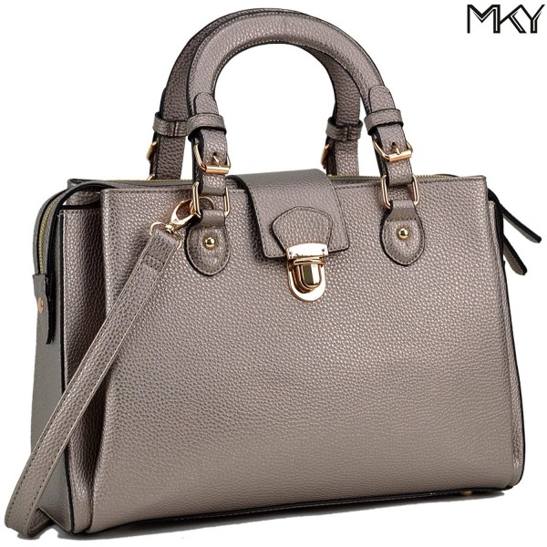 MKY Satchel Compartment Shoulder 6581 Pewter