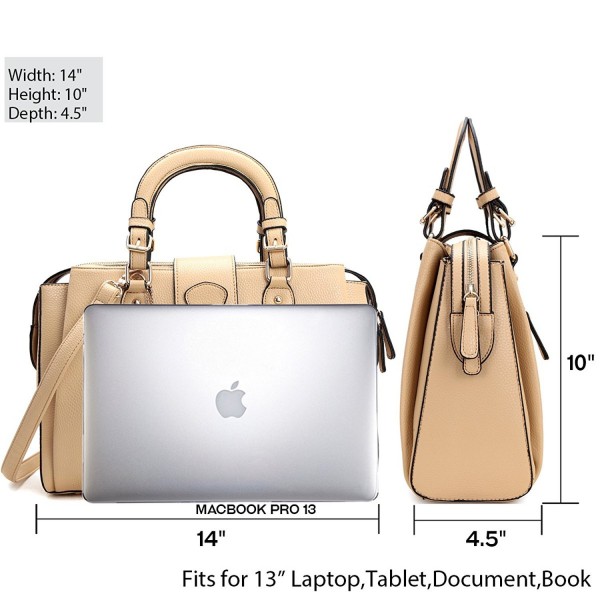 Multi Pocket Satchel Purse Leather Triple Compartment Handbag Shoulder ...