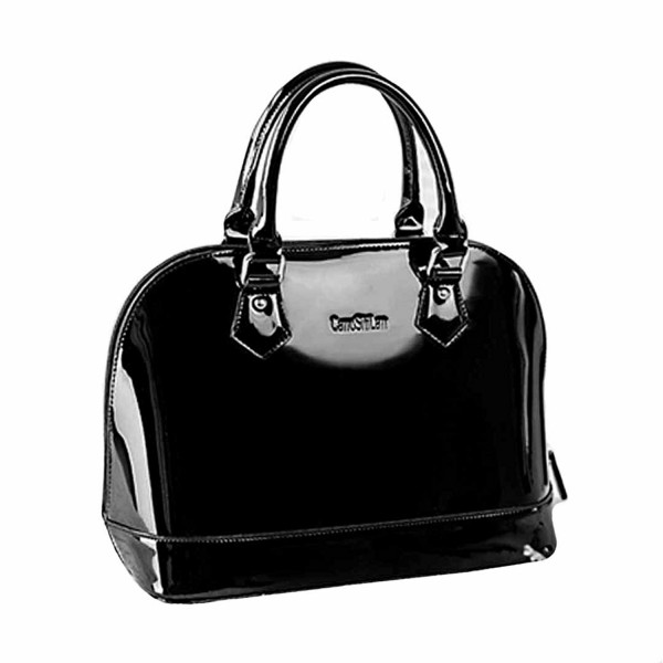 Dome Satchel Handbag Patent Leather Bag Candy Color Jelly Shoulder Bag ...