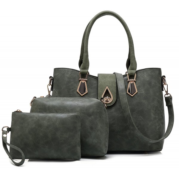 Women Cross Body Handbags 3 Piece Set Shoulder Bags - Green - C4186AR3ZLN