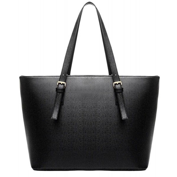 Women 3 Piece Tote Bag Pu Leather Handbag Purse Bags Set - Black2 ...
