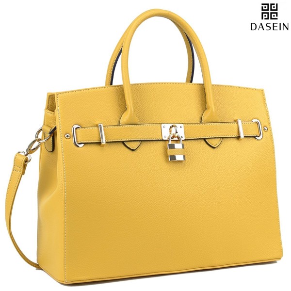 Dasein Leather Padlock Structured Briefcase