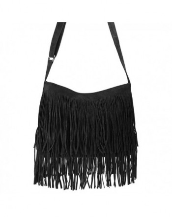 Tassel Faux Suede Leather Hobo Cross Body Shoulder Bag Womens Sling Bag ...