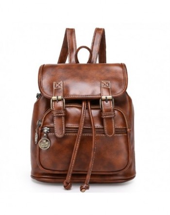 Angelliu Vintage Leather College Backpack