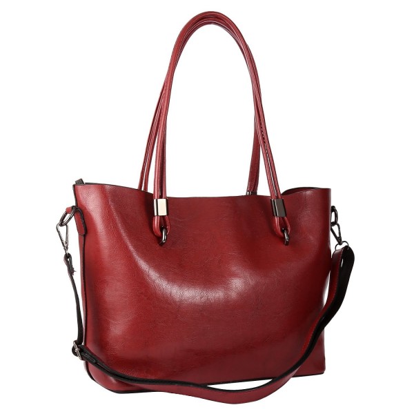 Womens Satchel Handbags Oil Wax Soft Leather Ladies Tote Shoulder Bags ...