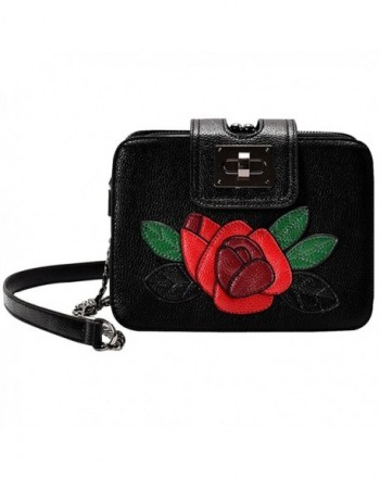 Monique Embroidery Leather Cross body Shoulder