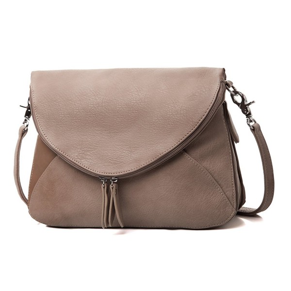 Medium Crossbody Bags for Women Purses Zipper Shoulder Bags - Taupe - C512O0R4DIC