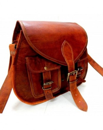 Firu Handmade Women Vintage Style Genuine Brown Leather Cross Body
