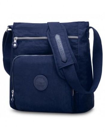 Nylon Crossbody Purse Multi-Pocket Travel Shoulder Bag - 1301 Navy Blue ...