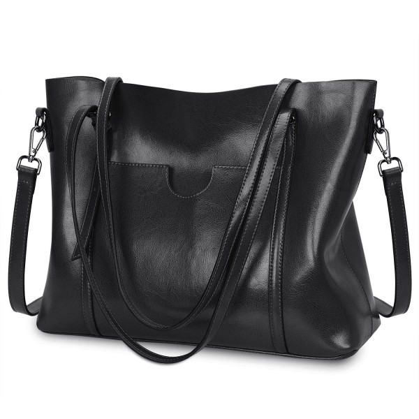Women Genuine Leather Top Handle Satchel Daily Work Tote Shoulder Bag ...