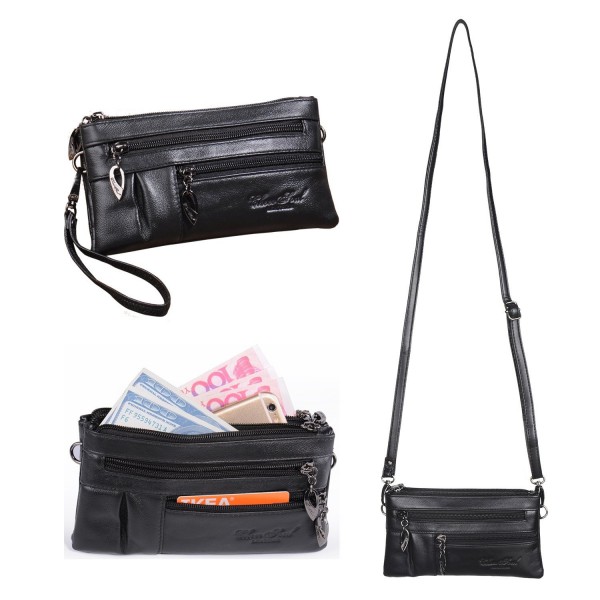 Wristlet Wallet for Women Leather Clutch Handbag Small Crossbody Purse ...
