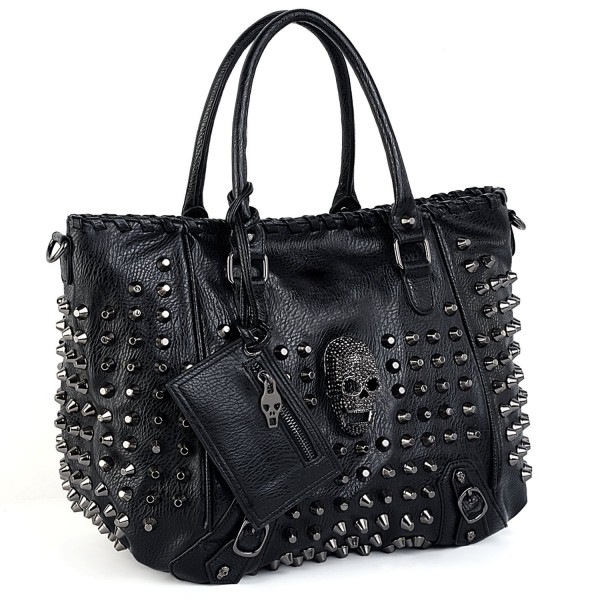 UTO Studded Handbag Leather Shoulder