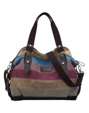 Coofit Stripe Leisure Canvas Handbags