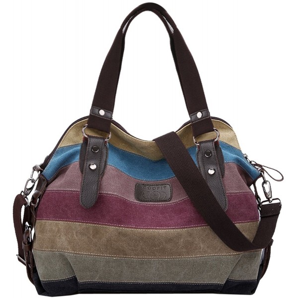 Coofit Stripe Leisure Canvas Handbags