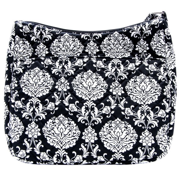 Waverly Quilted Black White Damask