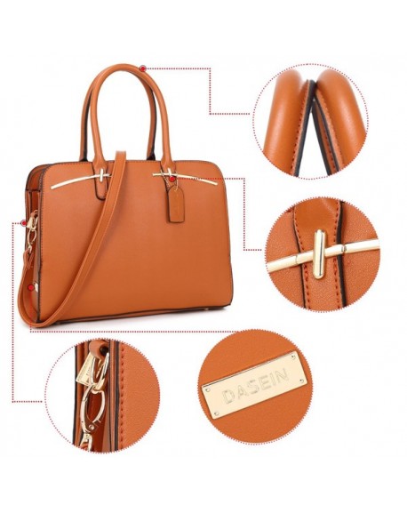 Multi Pocket Purse Satchel Large leather Handbag Triple Compartment ...