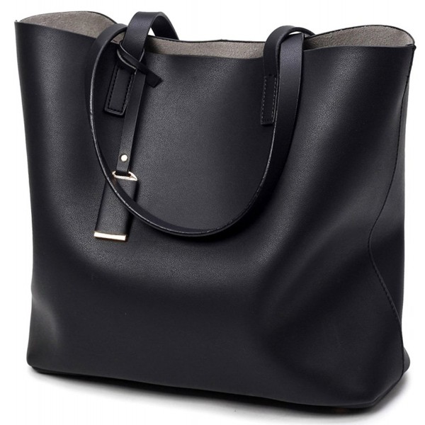 Women's Hobo Handbag Tote Shoulder Bag Inside Bag Removable - Black ...