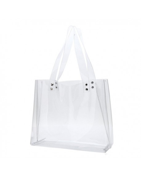 Womens Clear Tote Bags for Work Stadium Approved Clear Purse PVC ...