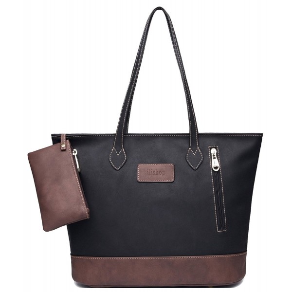 ilishop Leather Handbag Contrast Shoulder