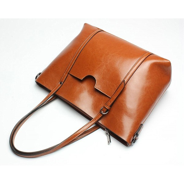 Women's Handbag Genuine Leather Tote Shoulder Bags Soft Hot - Wine-red ...