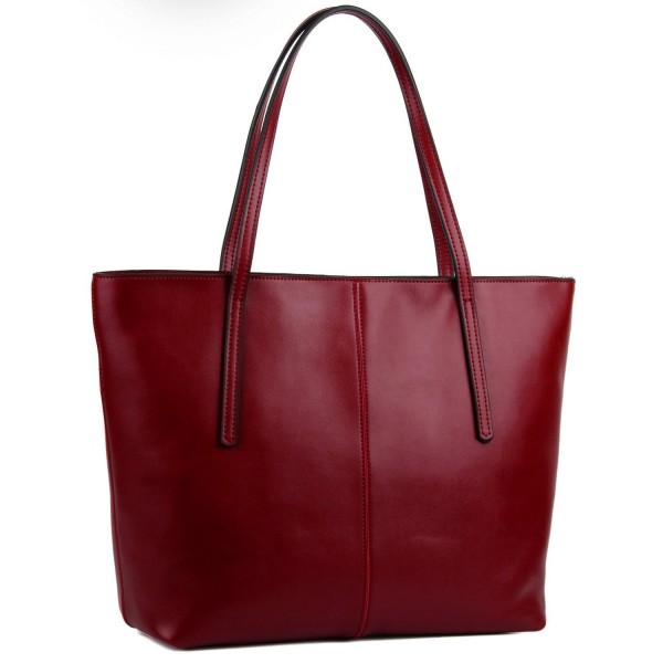 Women's Large Capacity Leather Work Tote Zipper Closure Shoulder Bag ...