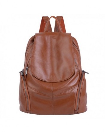 YALUXE Capacity Pockets Leather Backpack
