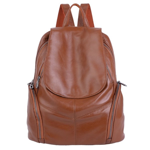 YALUXE Capacity Pockets Leather Backpack