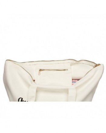 tote zipper pocket bag interior saying cotton canvas special