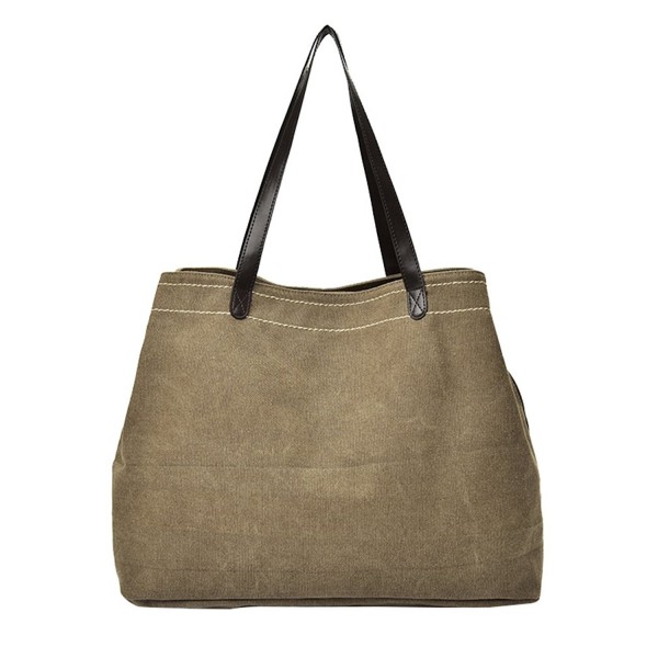 Women's Big Handbag Canvas Handle Bag Weekend Travel Tote Bag - Coffee ...