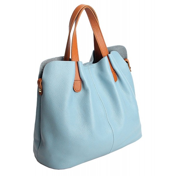 Molodo Satchel Leather Shoulder Light blue