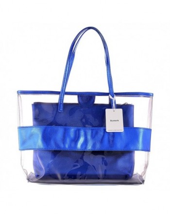 2 in 1 Waterproof Beach Bag Clear Tote Bags Shoulder Bags with Small ...